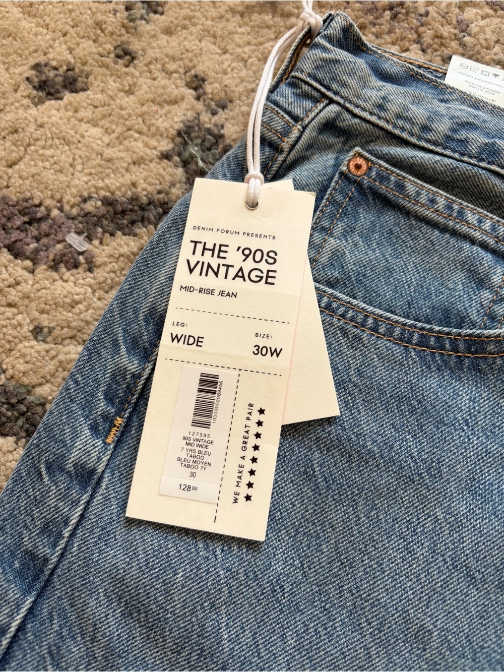 NWT Aritzia Denim Forum The 90’s Vintage Mid Rise Wide Leg Jeans - Picture 4 of 11